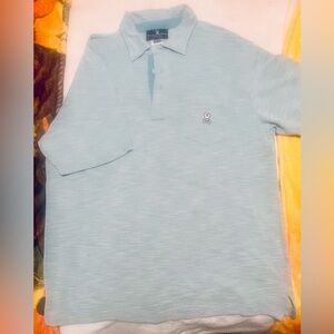 Psycho Bunny Polo Shirt turquoise striped size XL